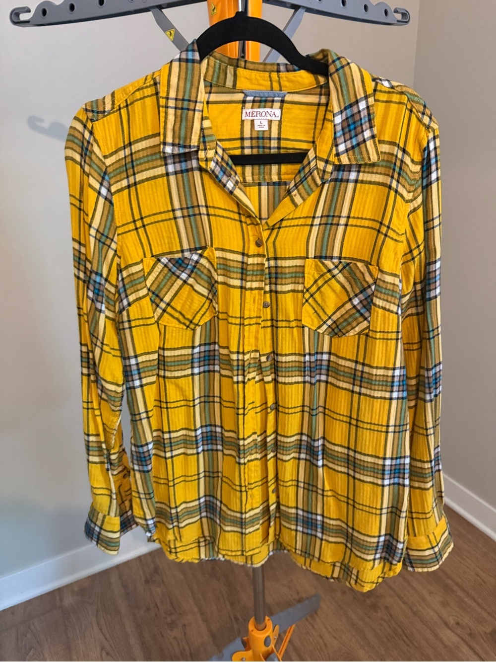Merona Yellow Plaid Button-Down Shirt